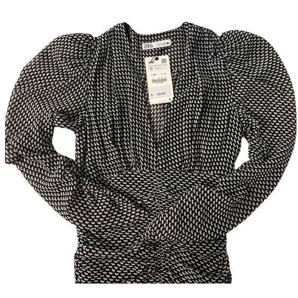 Zara Ruched Mini Dress. Women's Small NWT - Picture 6 of 10